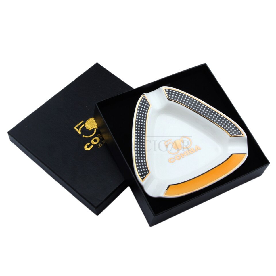 Cohiba 50th Aniversario Triangle Ashtray – White